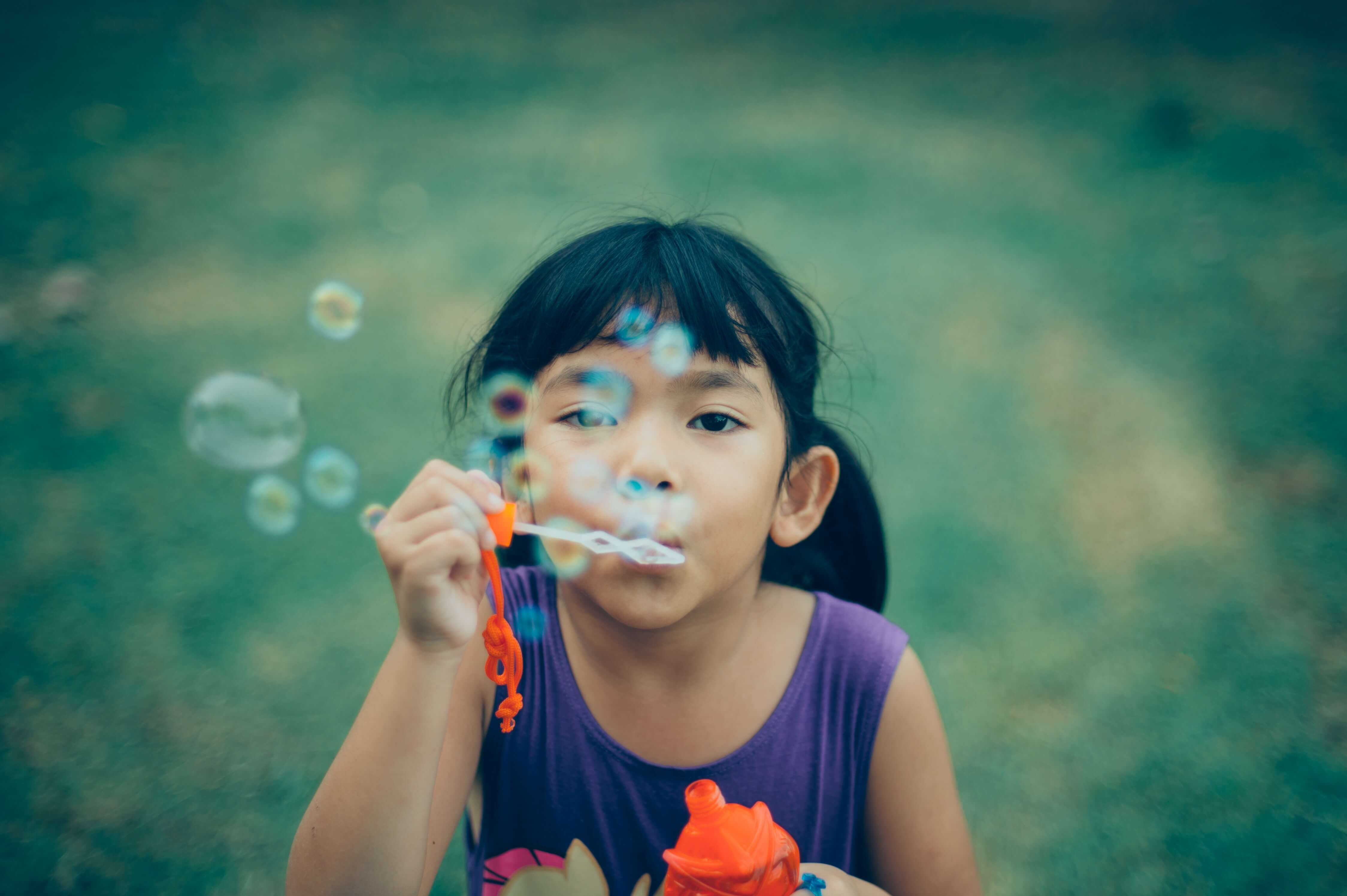 girl blowing bubbles, activities for last days of summer